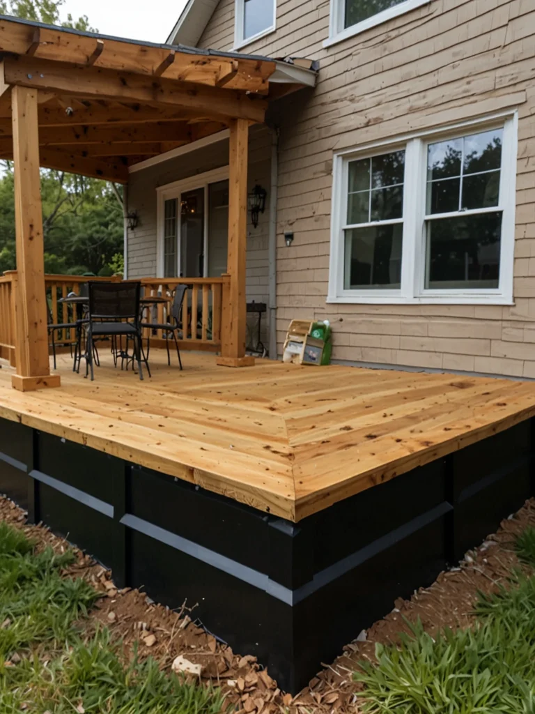 framed lattice deck skirting with decorative trim