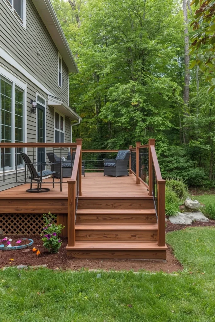 decorative geometric deck skirting ideas