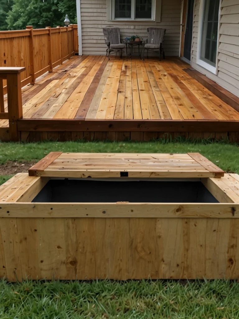 under deck storage hidden by deck skirting