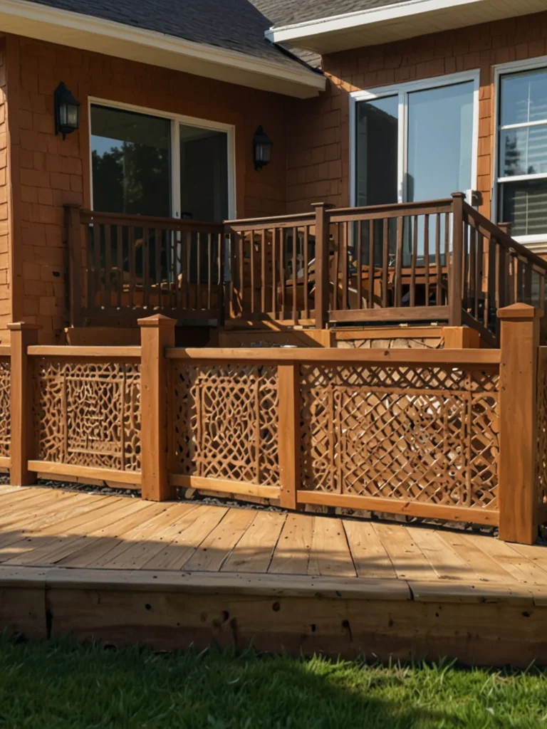 white lattice deck skirting ideas for backyard deck