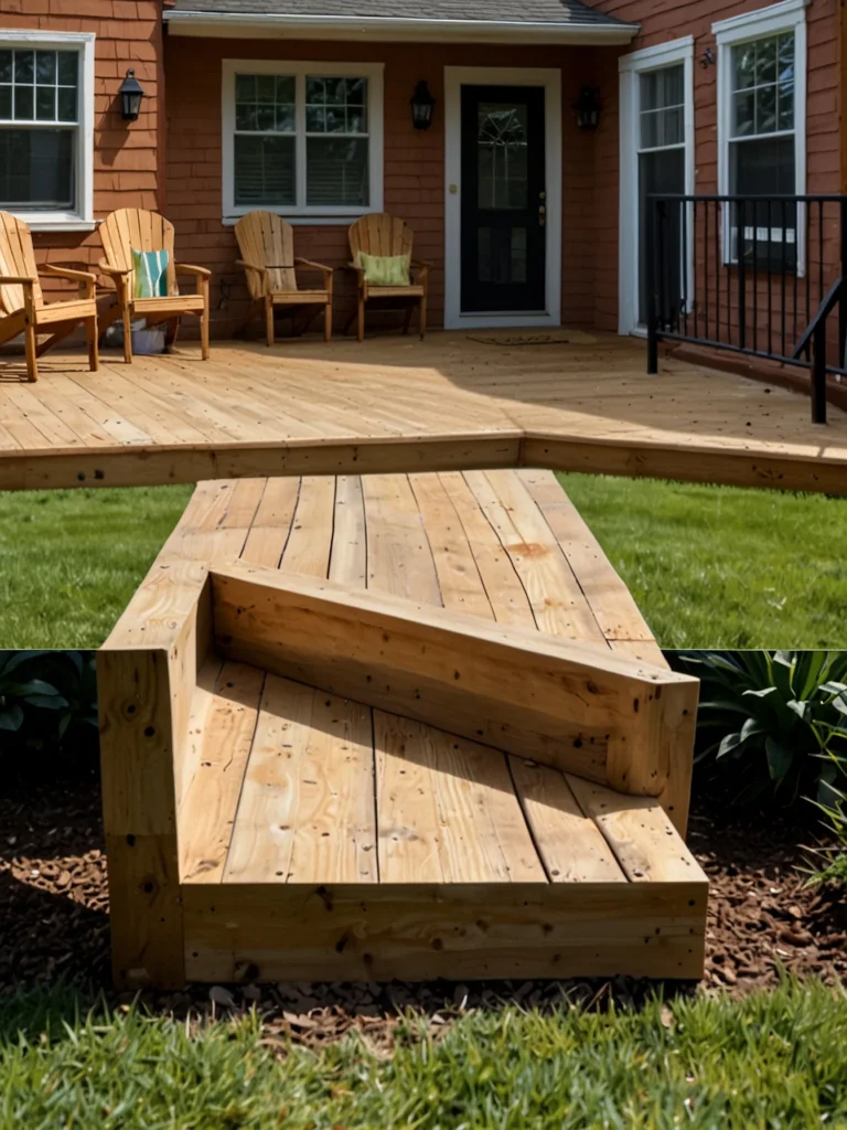 small backyard deck with simple skirting panels