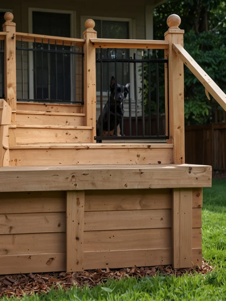 deck skirting with wire mesh animal protection