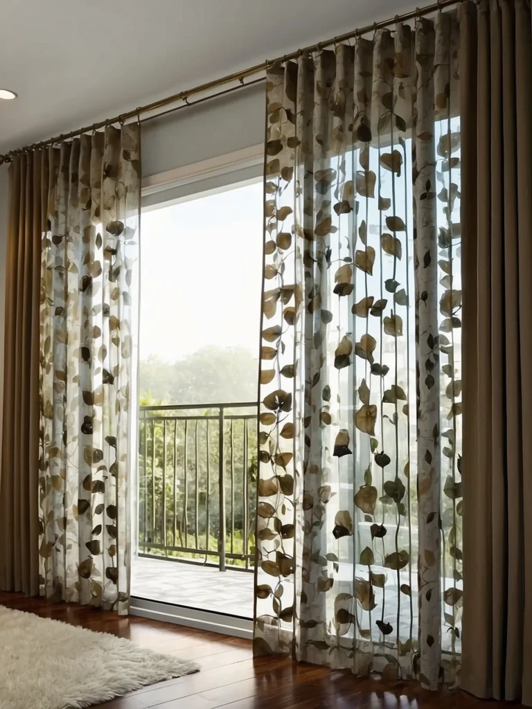 layered sheer and blackout curtains for sliding glass doors