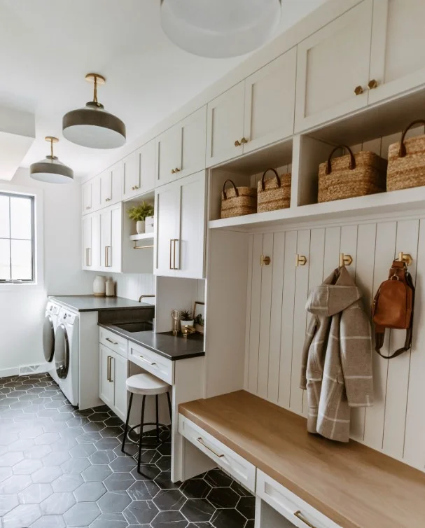 custom multi function laundry room cabinets with storage solutions