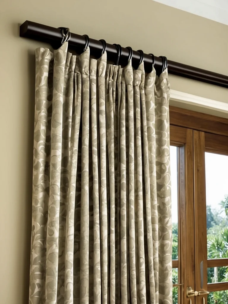 ceiling mounted patio door curtains with luxury appearance