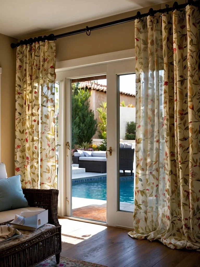 custom patio door drapery with designer inspired styling