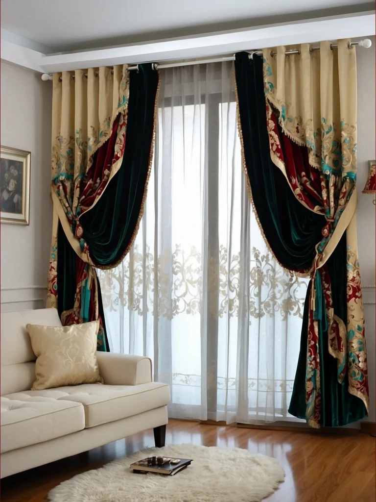 luxury velvet sliding door curtains adding elegance and warmth