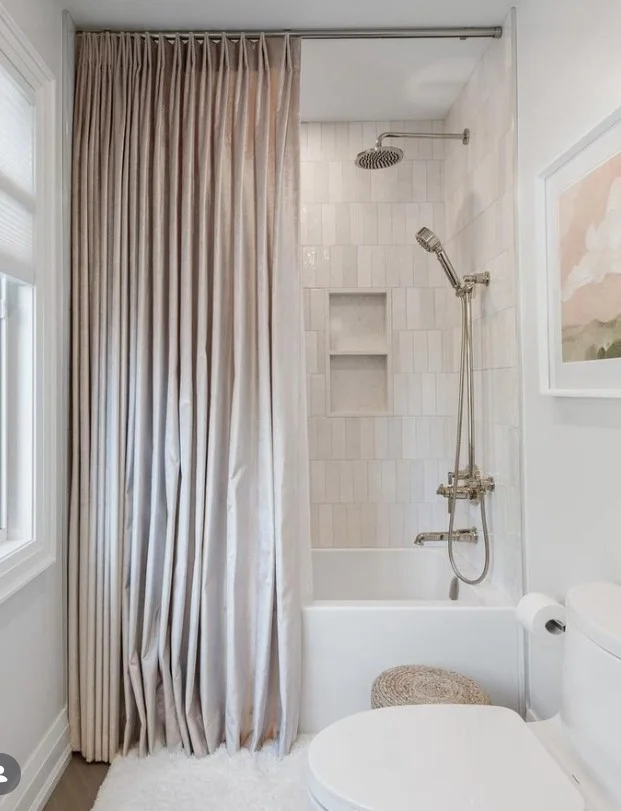 custom extra long shower curtain creating luxury bathroom style