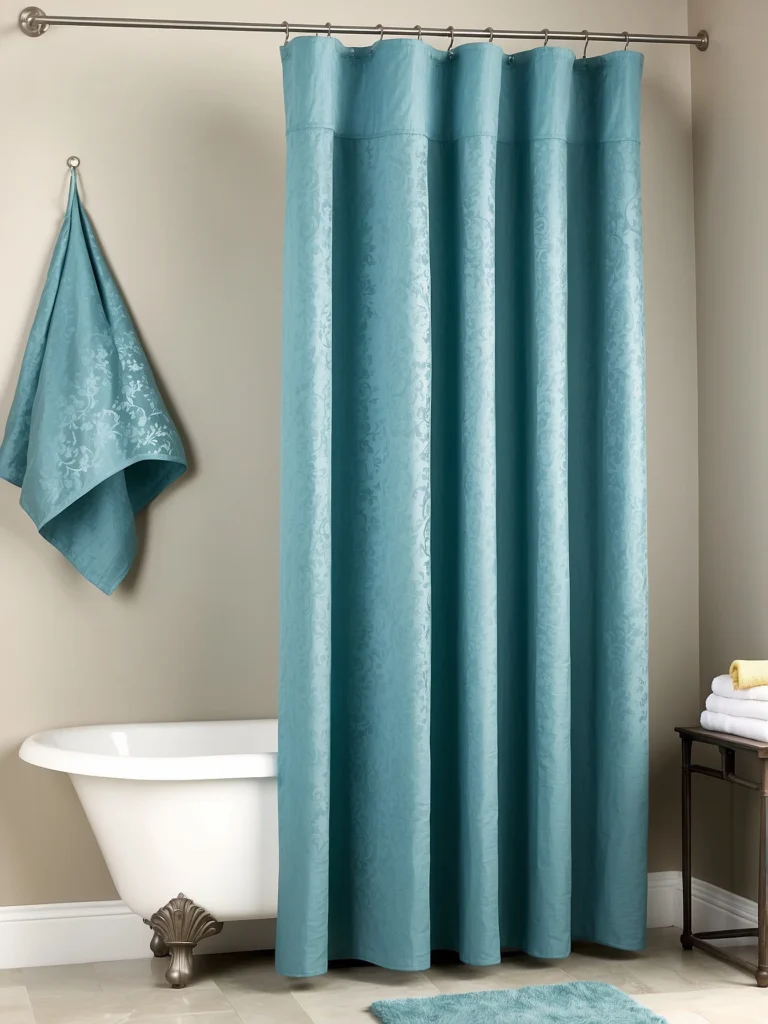 double layer tall shower curtain with luxury bathroom look