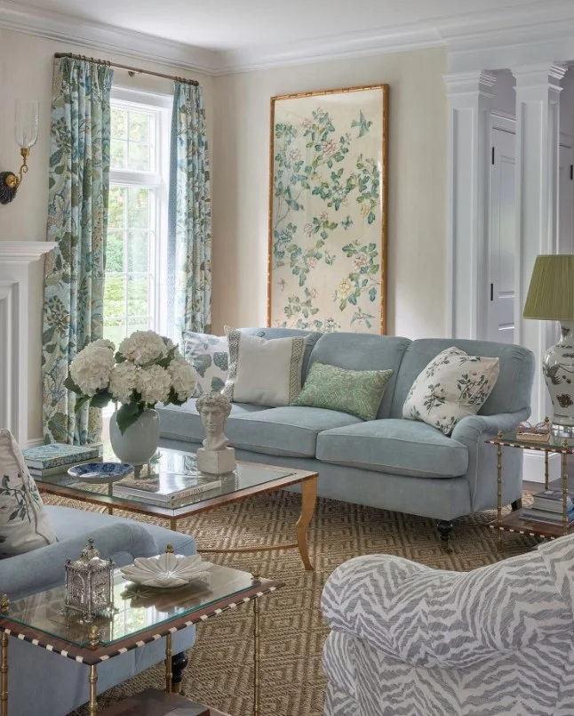 floral living room curtains adding charm and color
