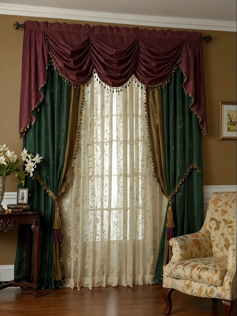emerald jewel tone curtains creating dramatic focal point